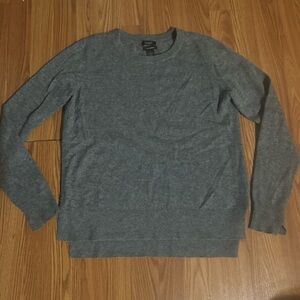 Halogen Cashmere Long Sleeve Gray Sweater Size 1 Luxury Preppy Minimalist